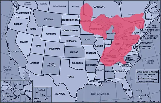 Muskie Distribution Map